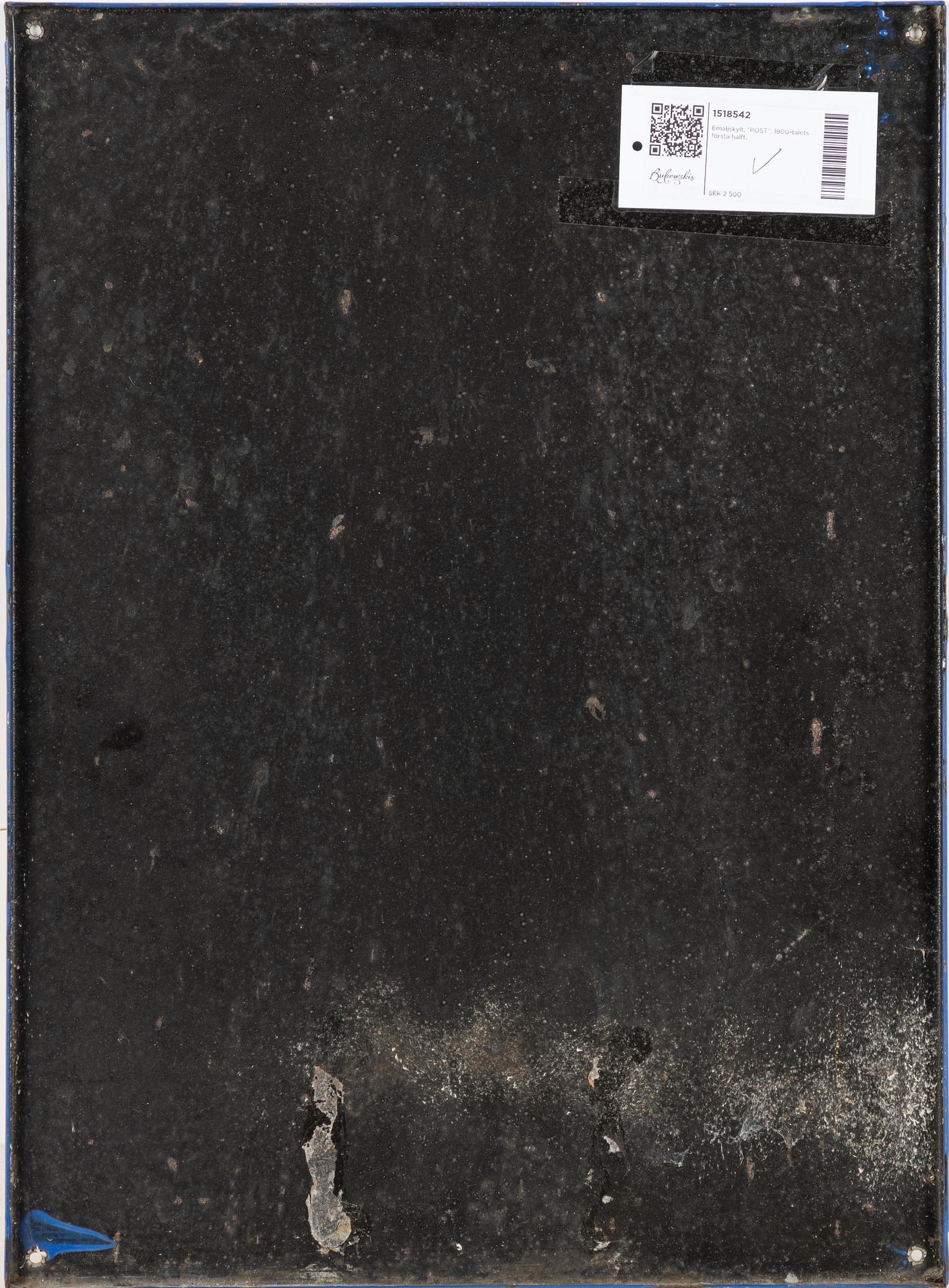 Emaljskylt, "POST", 1900-talets första hälft.