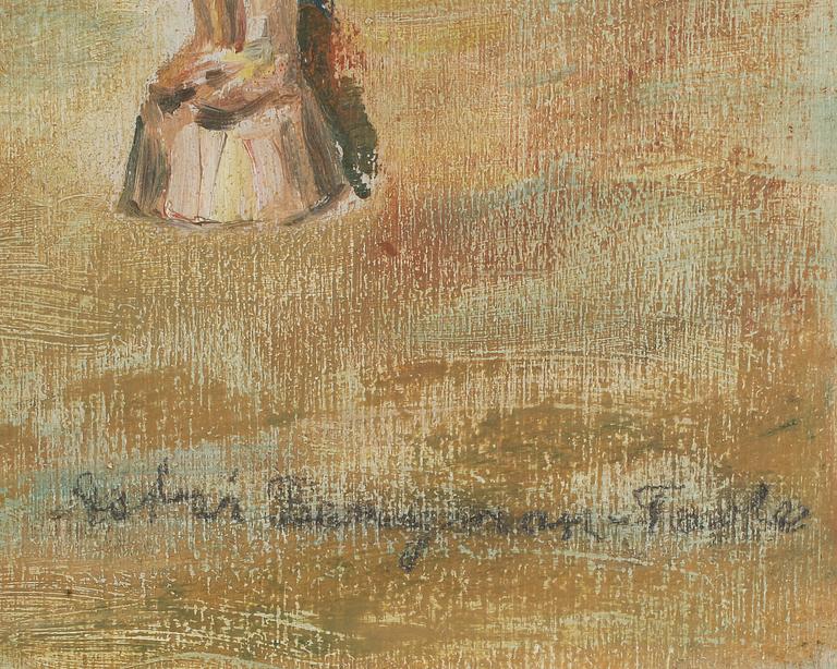 ASTRI BERGMAN-TAUBE, olja på pannå, signerad.