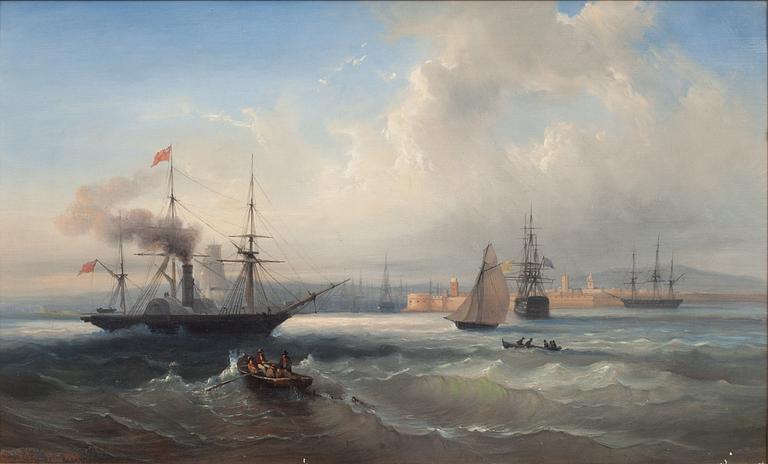 Anton Melbye, Ships off the coast of France.