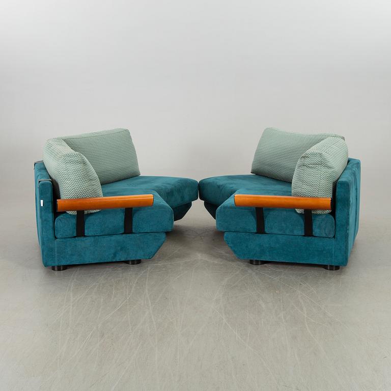 A SET OF 2 1980's FRIGHETTO SOFAS, ITALY.