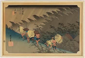 Ando Hiroshige, after, woodblock print in colours, Japan, 20th Century.