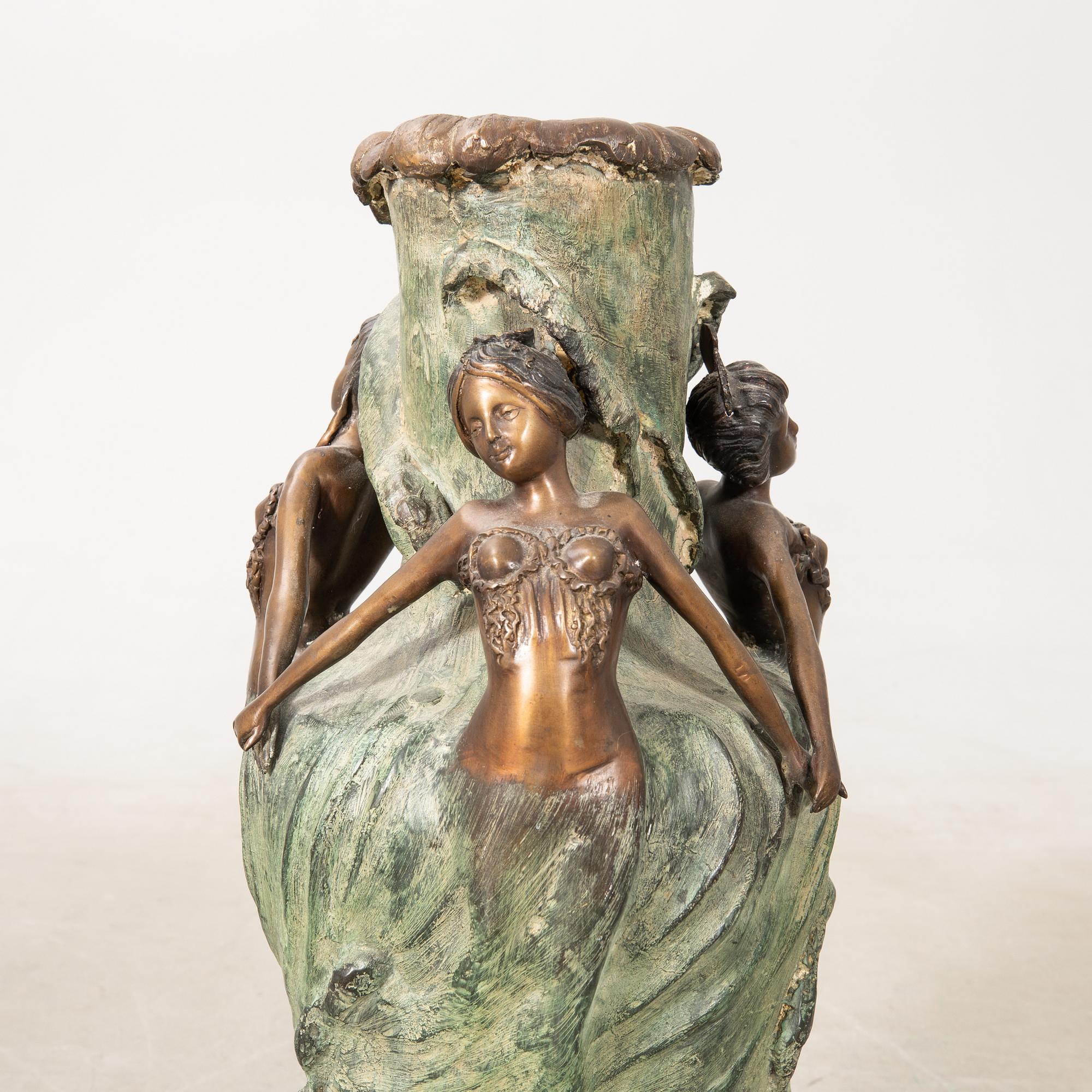 Louis Chalon after the floor vase "Sea sprites or Girls of the waves" Art Nouveau style.