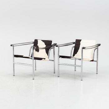 Le Corbusier, fåtöljer ett par, "LC-1", Cassina, formgiven 1928.