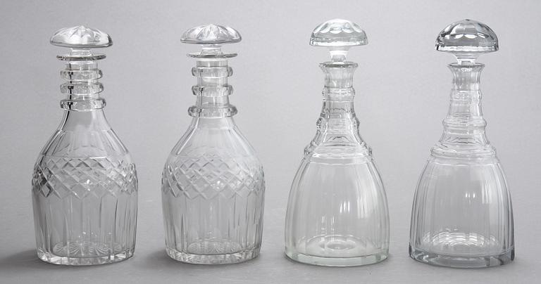 KARAFFER, 2 par, glas, 1900-tal.