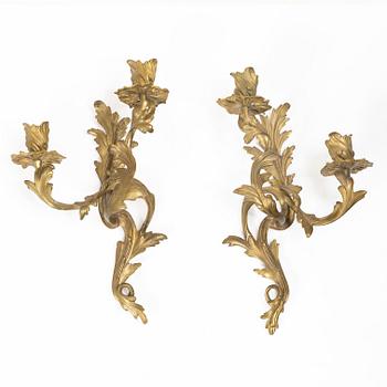 Wall sconces, a pair, Rococo style, early 20th century.