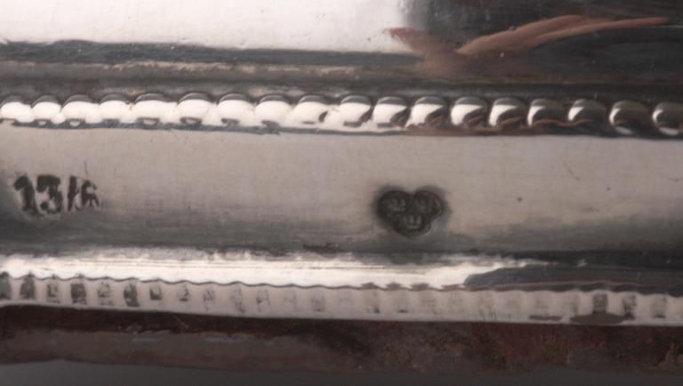 LJUSSTAKAR, ett par, silver, Sverige.