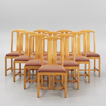 Carl Malmsten, a set of ten 'Ambassadör' chairs, Åfors Möbelfabrik AB, Sweden.