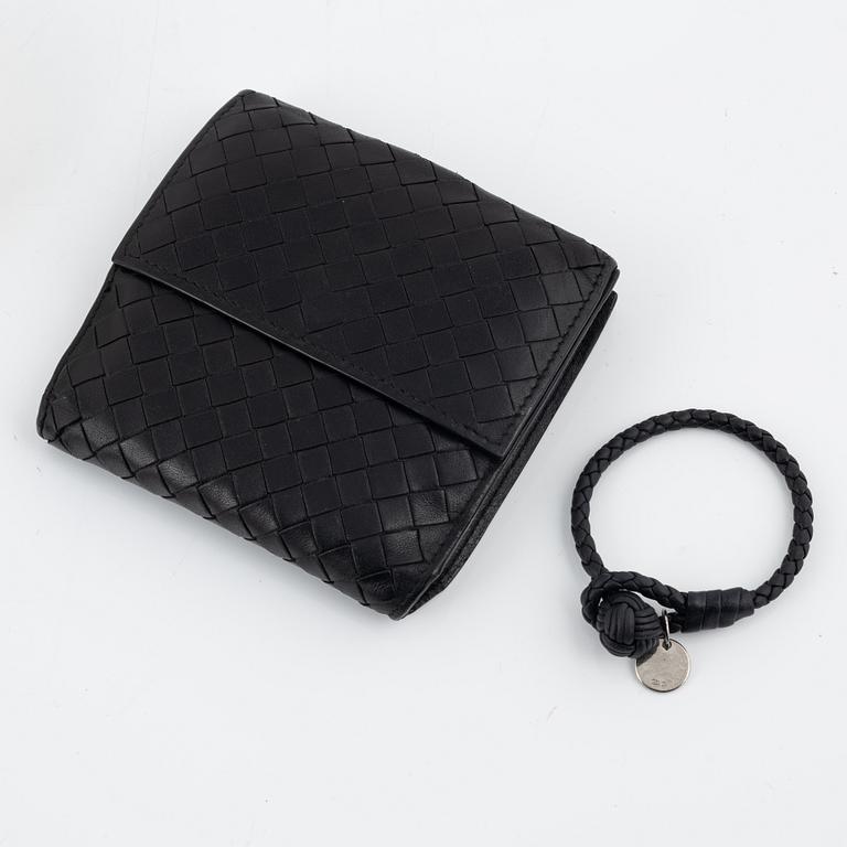 Bottega Veneta, a wallet and bracelet.