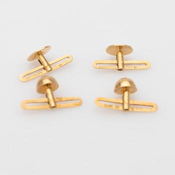 Cufflinks, two pairs, 18K gold.