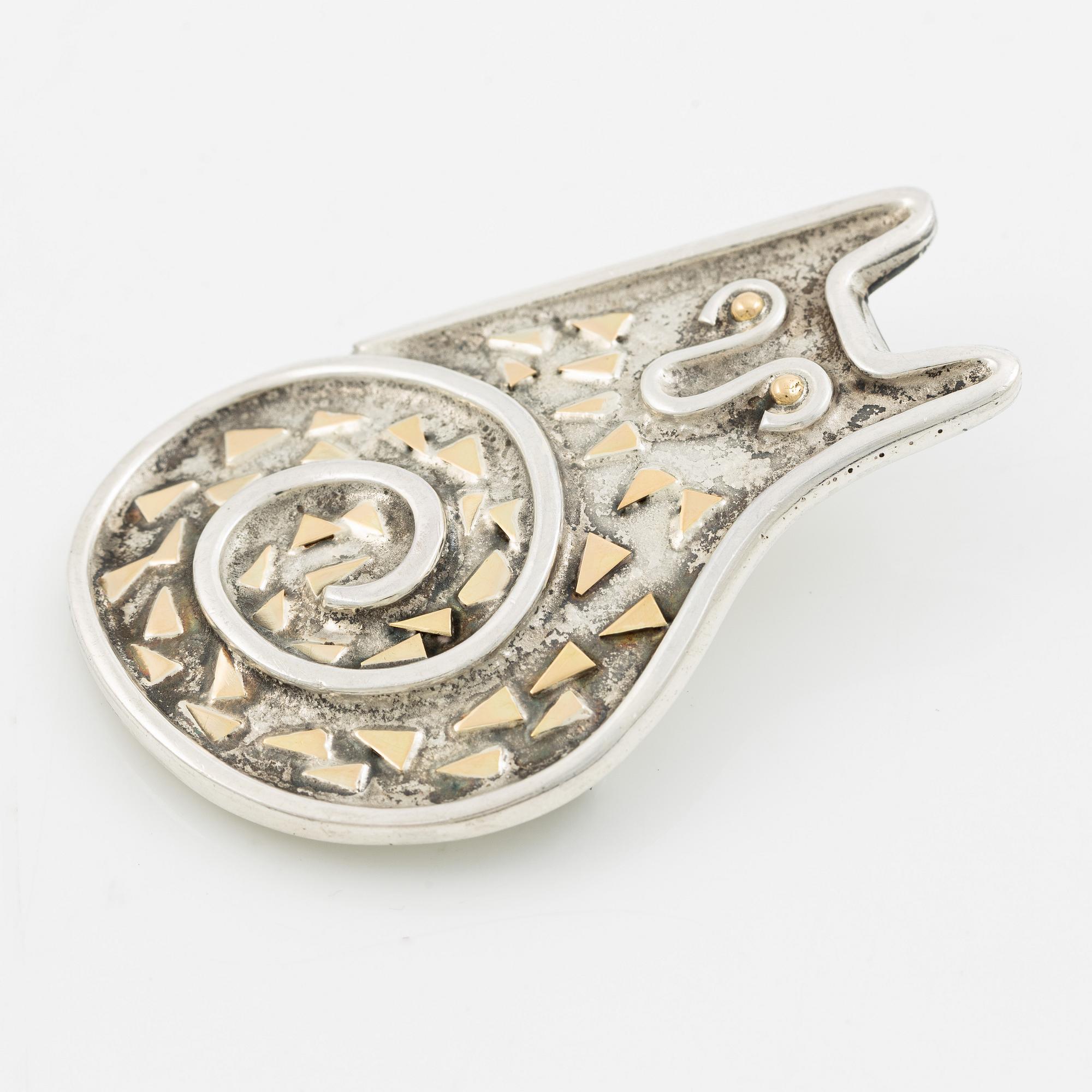 Sven-Erik Högberg, Brooch in the form of a cat, sterling silver, Gothenburg 1992.
