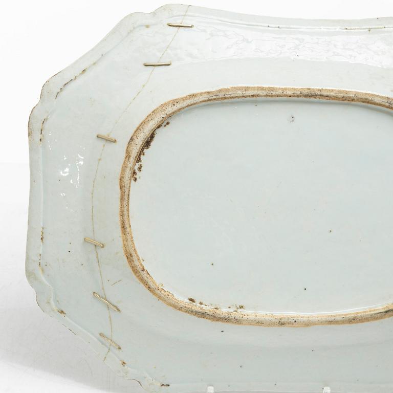 Four blue and white serving dishes, China, Qianlong (1736-95).