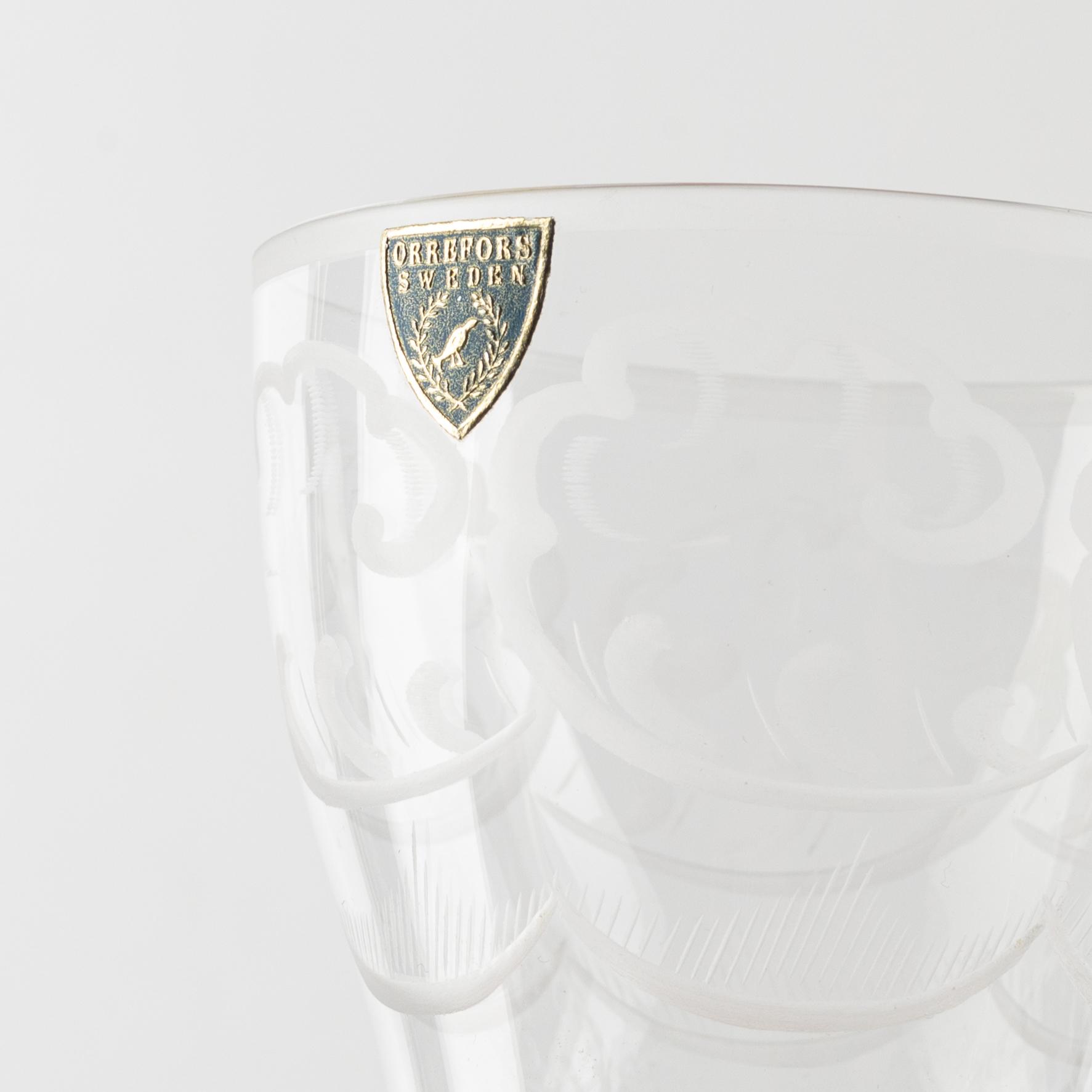 Simon Gate, glasservis, 46 delar, "Molnet", Orrefors.