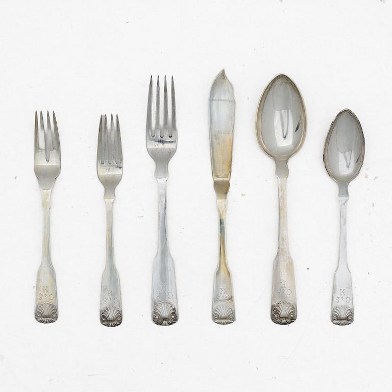 Bestickuppsättning, 54 delar, silver, Otto Larsson, Landskrona, bl a  1931.