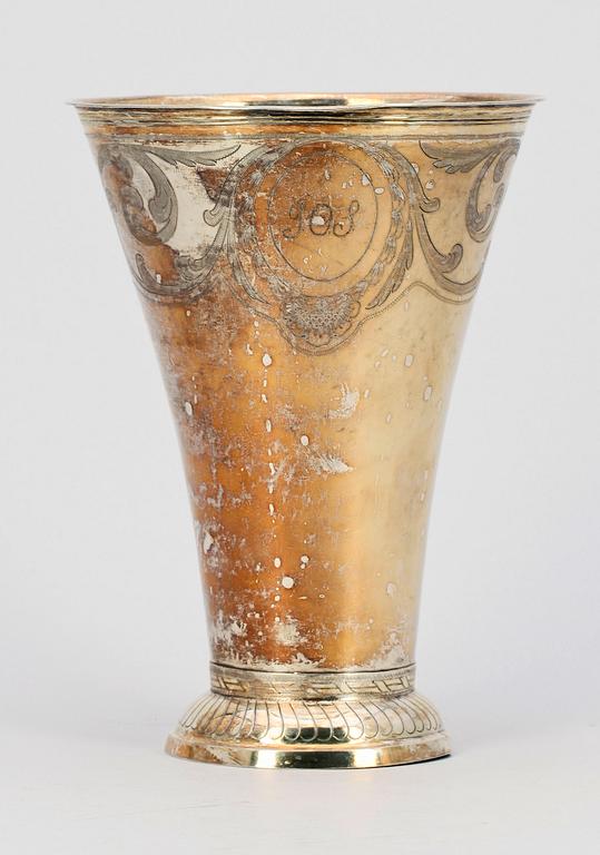 BÄGARE, silver, Nils Limnelius, Stockholm, 1806. Vikt ca 483 g.