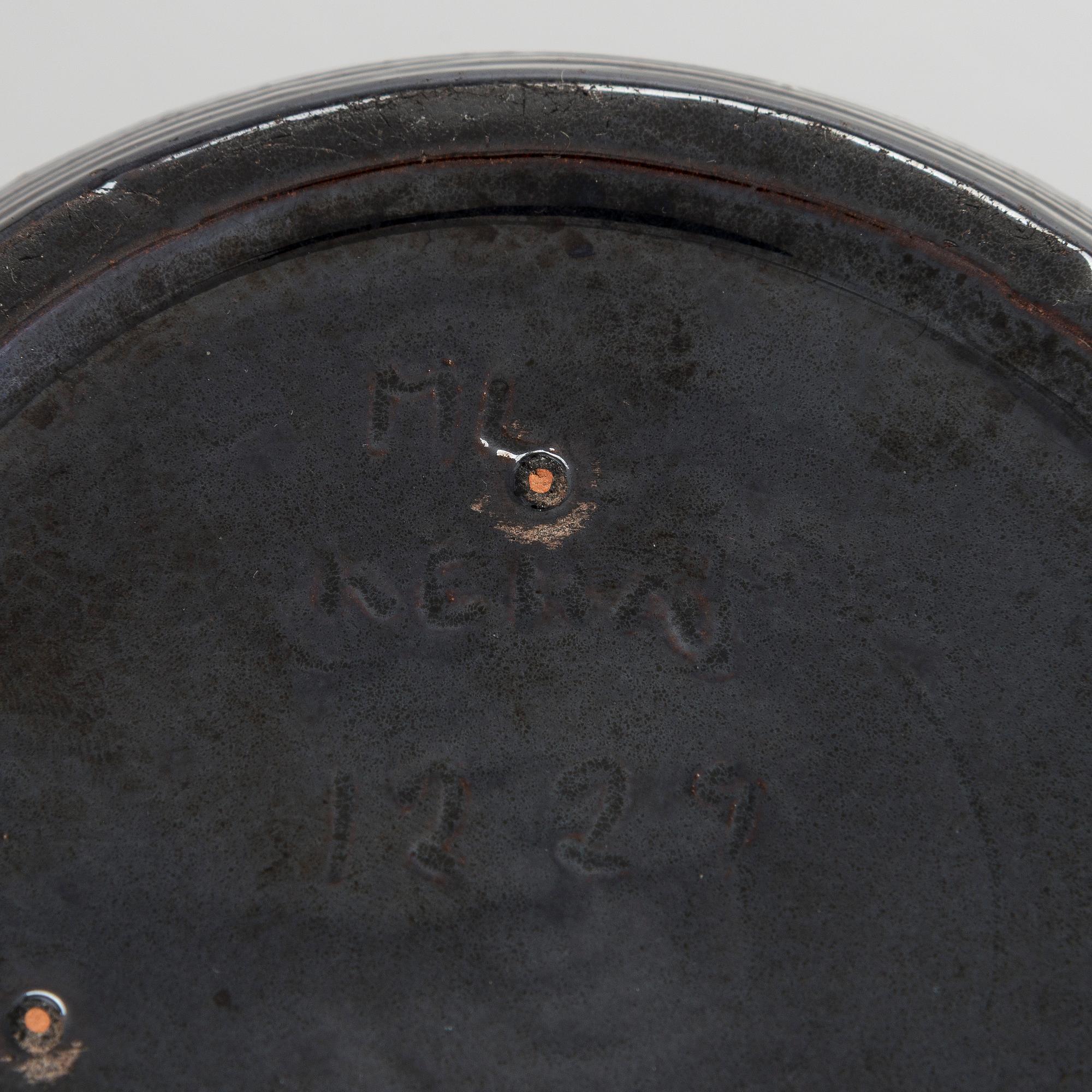 Marita Lybeck, A redclay bowl and plate, signed ML.