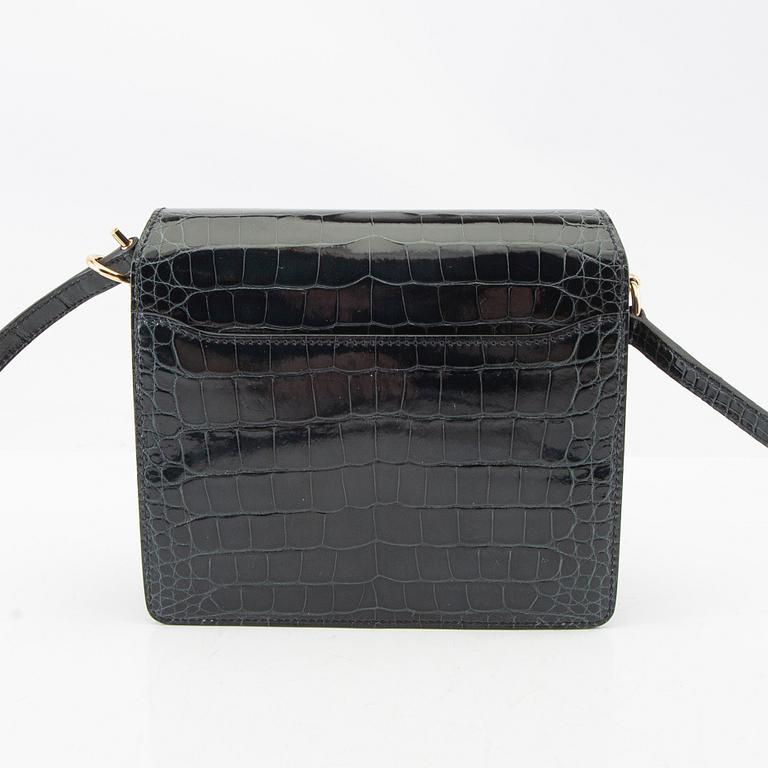 Hermès, bag "Green Shiny Alligator Mini Roulis 18 Permabrass Hardware" 2021.