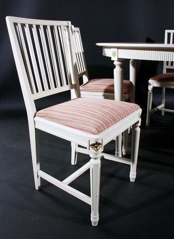 MATSALSGRUPP, 5 delar, gustaviansk stil, 1900-tal.