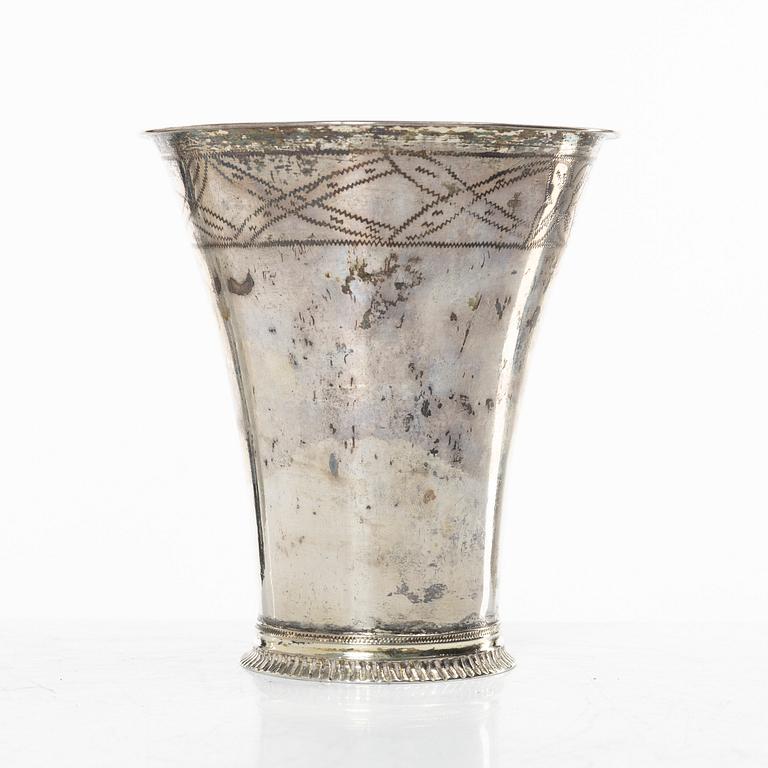 Peter Johan Zetterling, a silver beaker, Linköping, 1790.