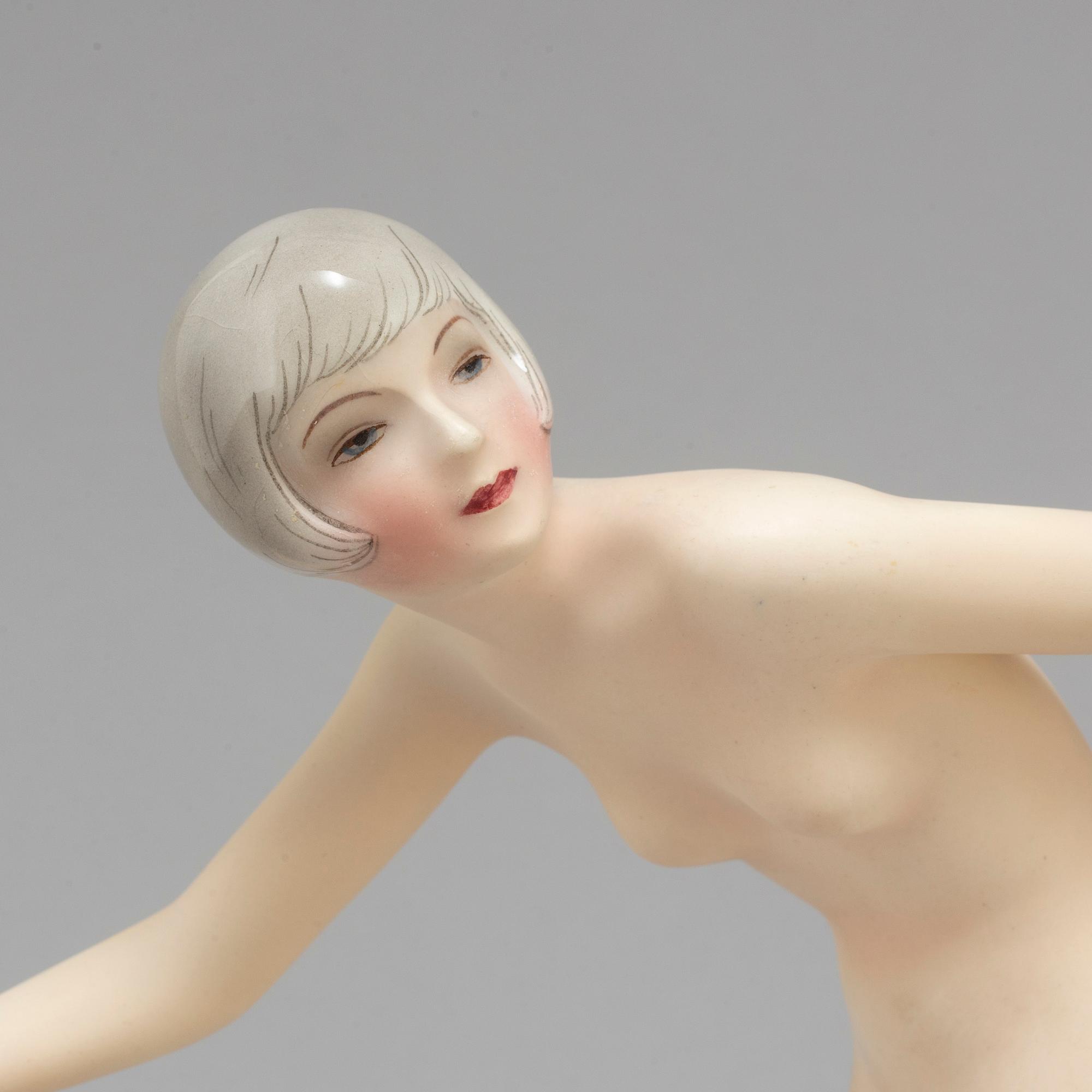 A Goldscheider ceramic figure "Kokettchen",  Germany mid 1900's.