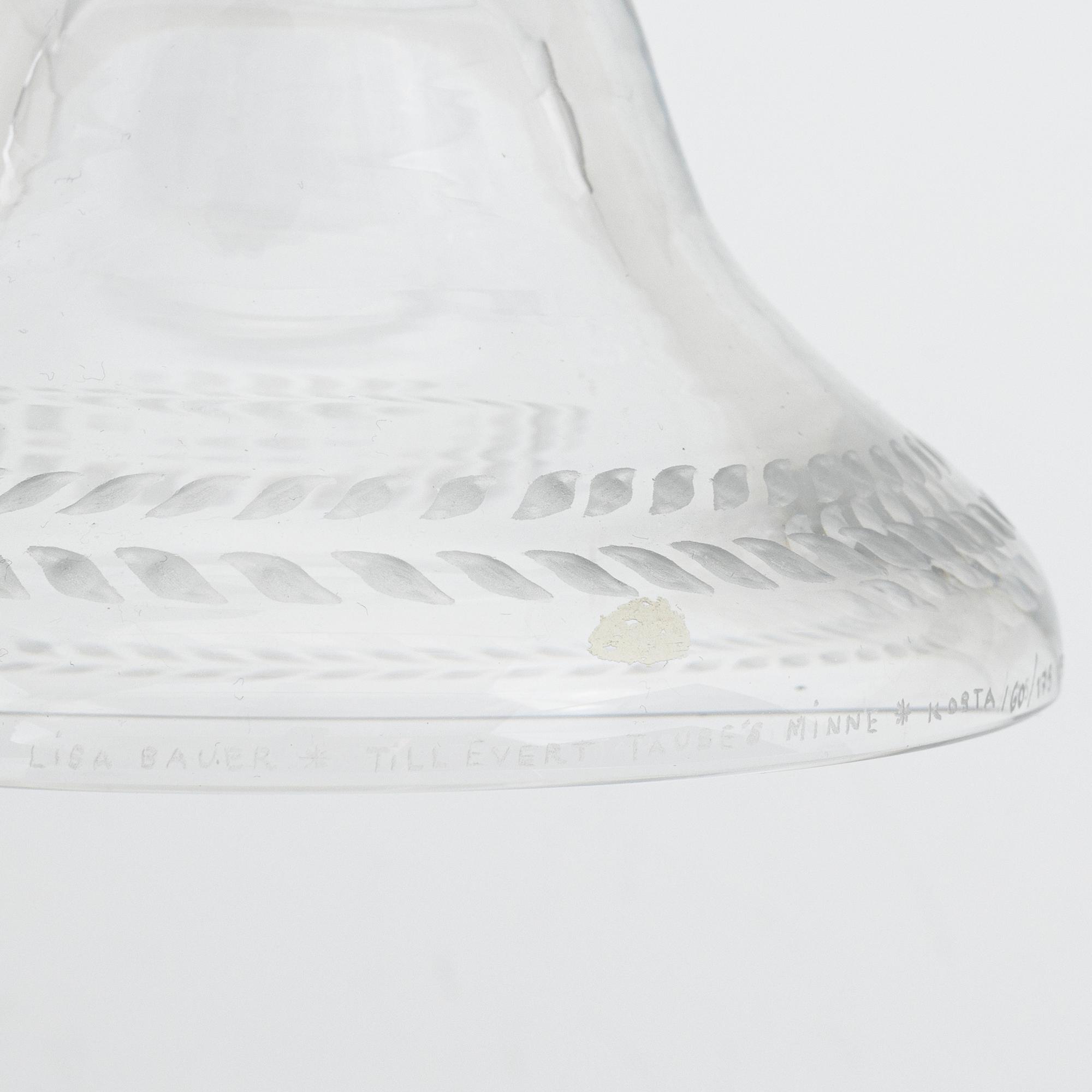 Lisa Bauer, a glass bowl, signed and numbered 160/175, Kosta, 1978.