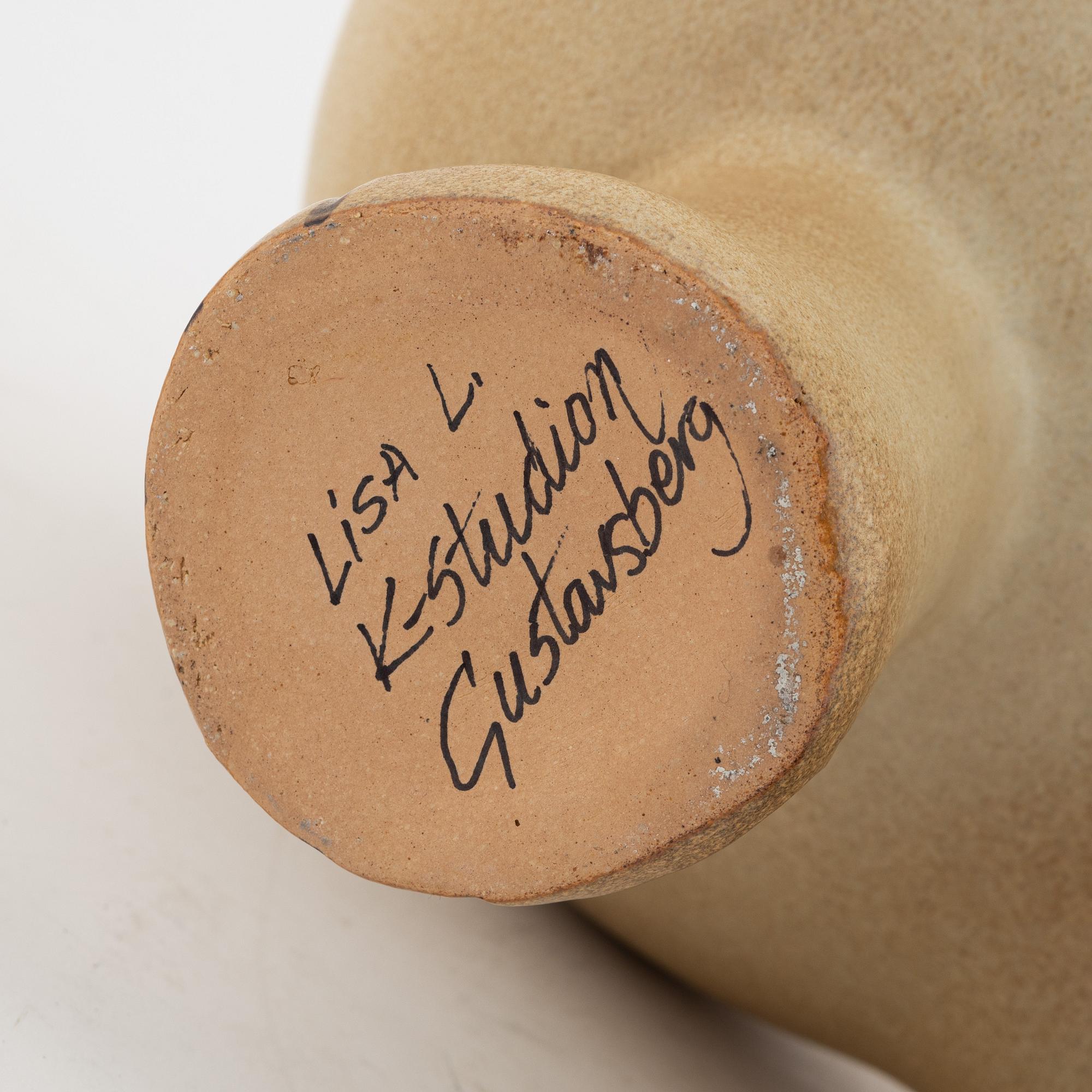 Lisa Larson, a 'Bulldog Maxi' stoneware sculpture, K-studion Gustavsberg, signed.