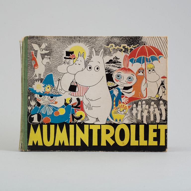 TOVE JANSSON, book, "Mumintrollet 1", 1957, signed.