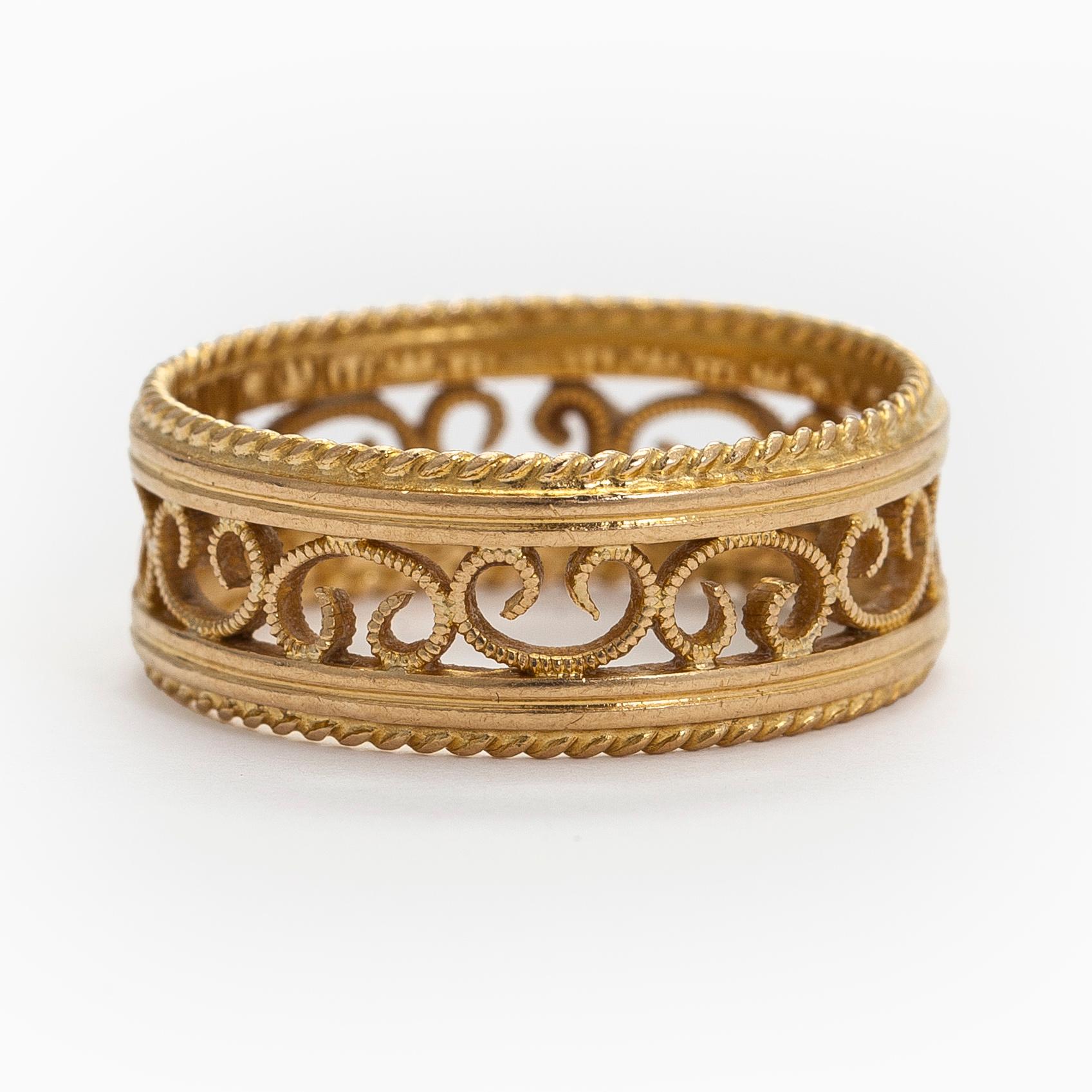 Kalevala Koru, ring, "Filigran", 18K guld, Helsingfors 1971.