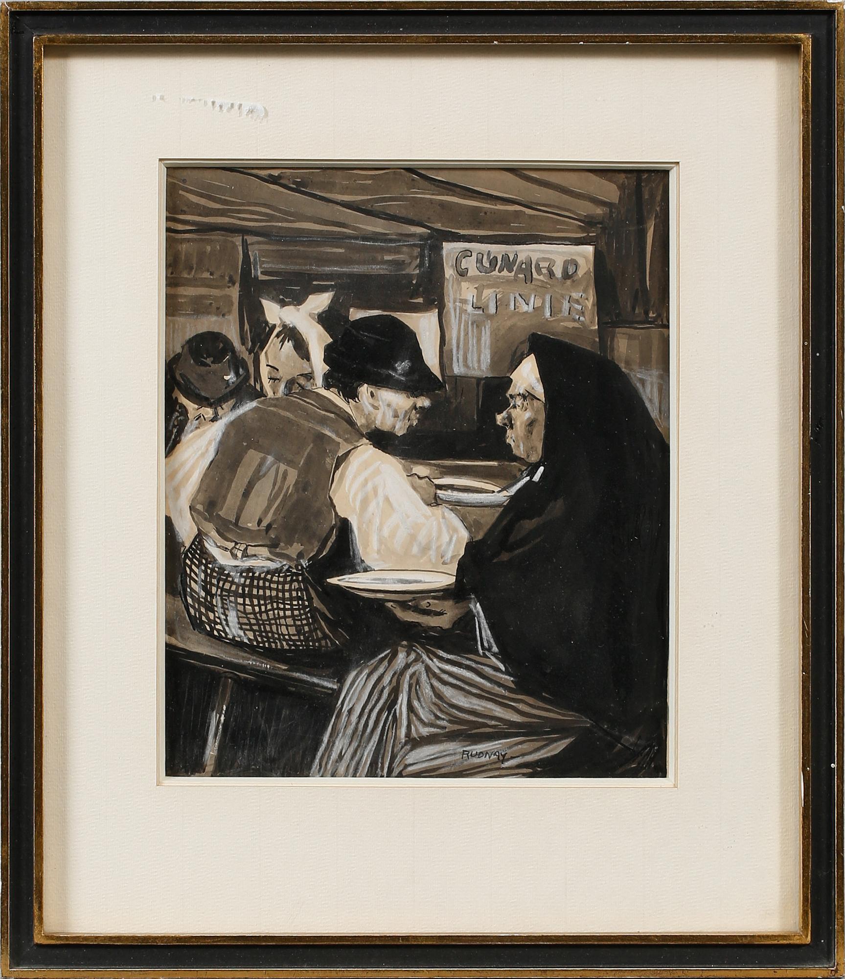 GYULA RUDNAY, tusch med täckvitt, signerad.