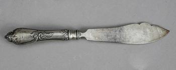 FISKKNIVAR, 11 st, silver, Ryssland 1900-talets början. Märkt G Radke. Total vikt 679 gr.