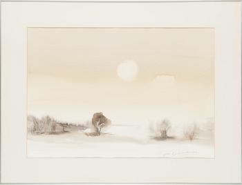 Nandor Mikola, watercolour, signed.