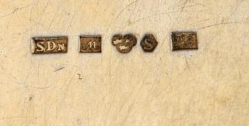 PARTI SILVER, 4 delar, b.la. C G Hallberg, Stockholm. Totalvikt 765.