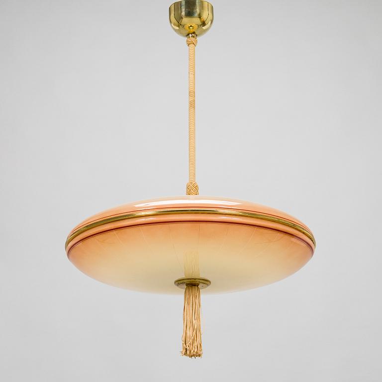 A 1930s Art Dèco pendant light.