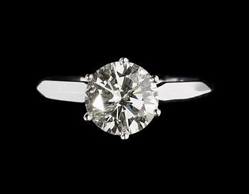 1076. RING, brilliant cut diamond, 2.50 cts.
