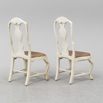 STOLAR, ett par, senbarock, 1700-talets mitt.