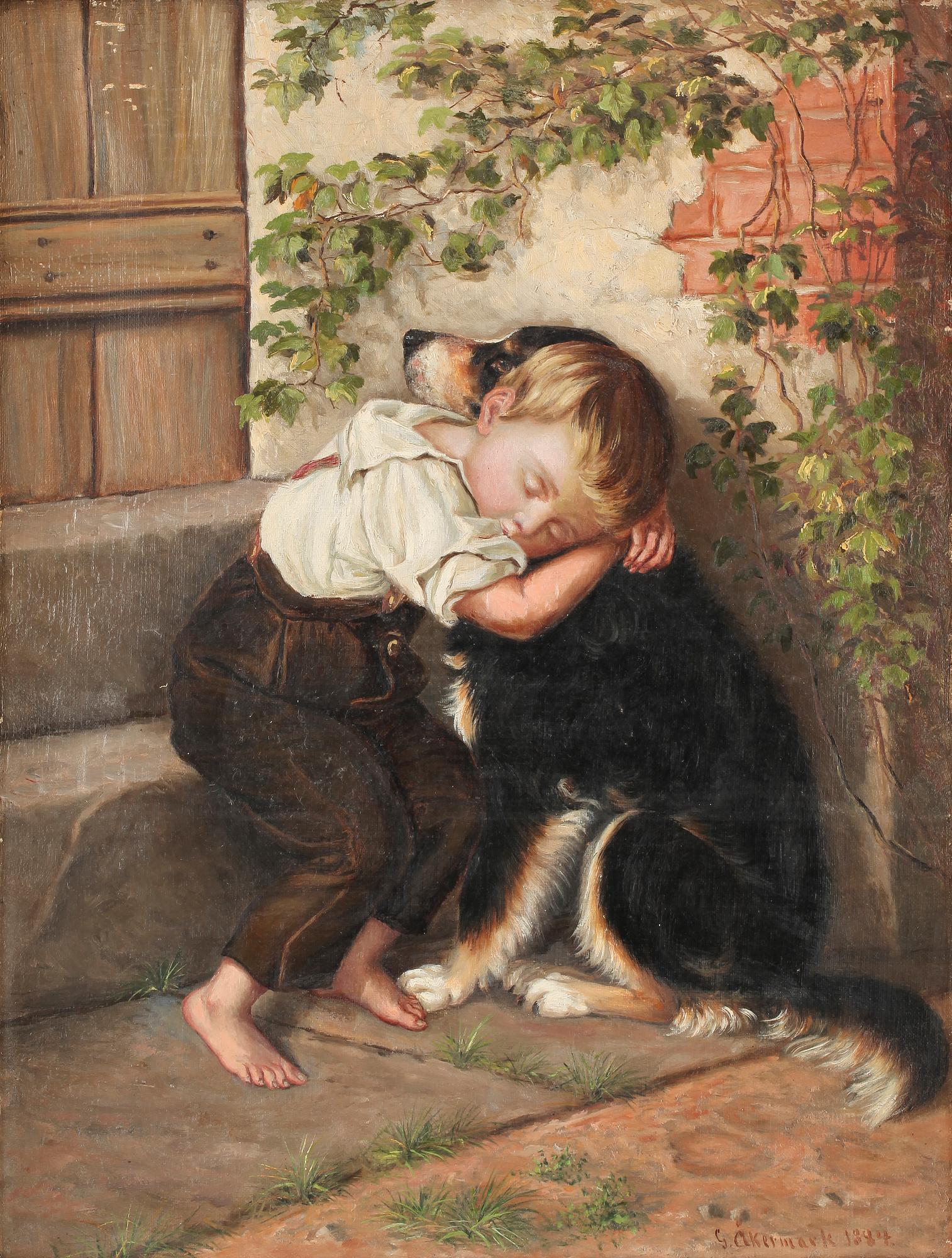 GUMME ÅKERMARK, olja på duk, signerad och daterad 1884.