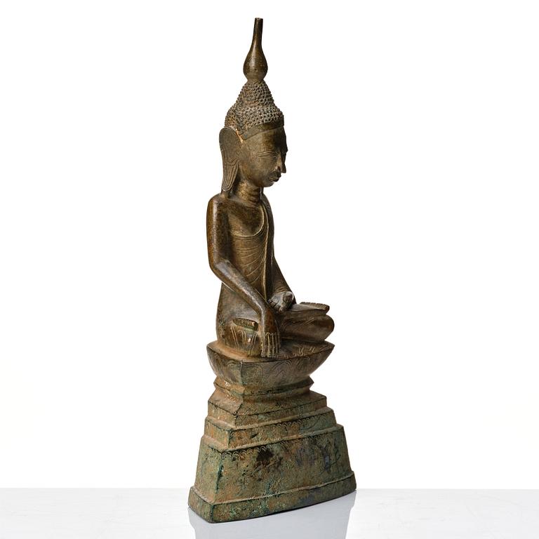 A bronze figure of Buddha, Burma, 19th Century.