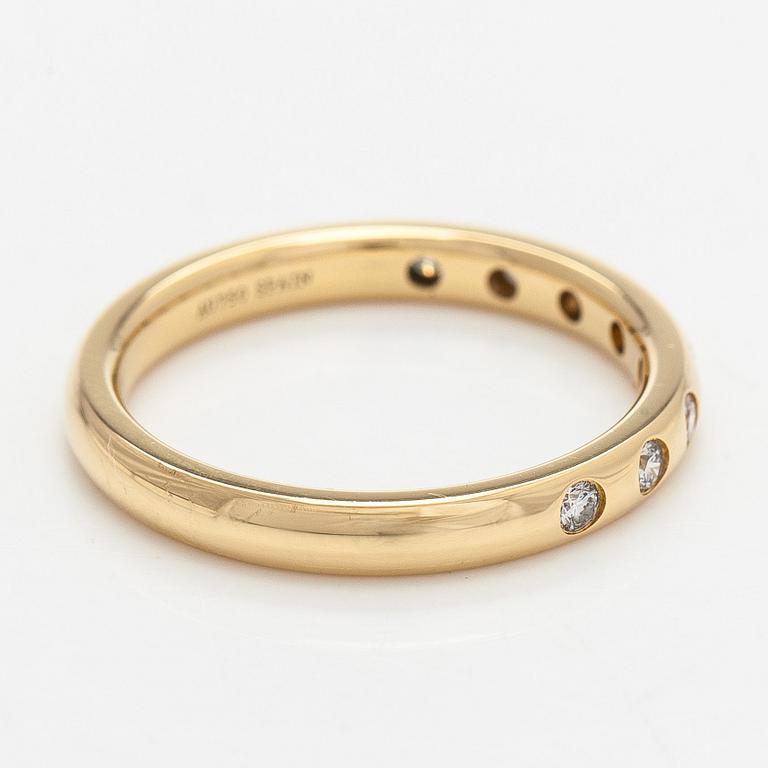Tiffany & Co, !8 K gold stacking band ring, brilliant-cut diamonds, Peretti.
