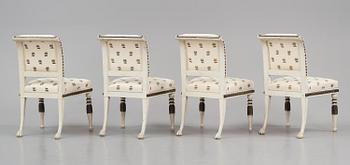 A set of four late-Gustavian chairs, Stockholm, late 18th century.