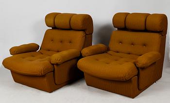 FÅTÖLJER, 1 par, 1970-tal.