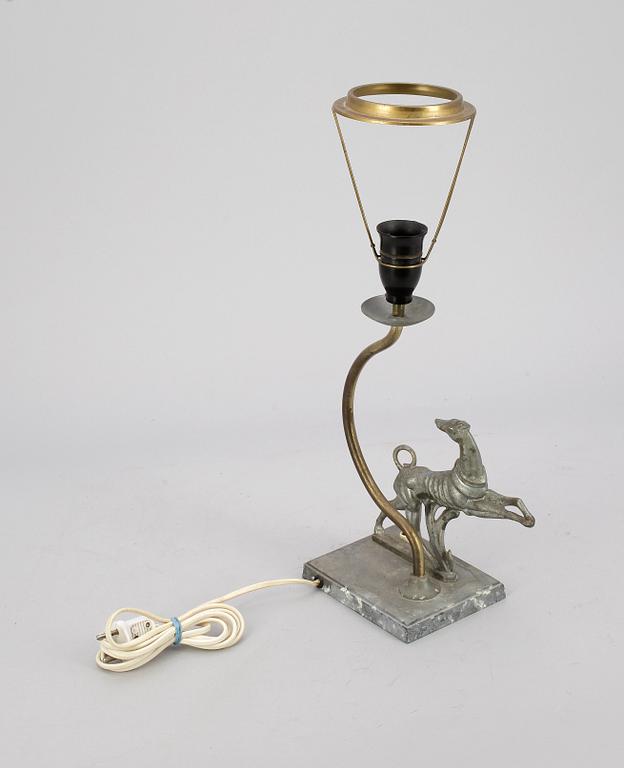 BORDSLAMPA, metall, Stjärnmetall, art deco, 1900-tal.