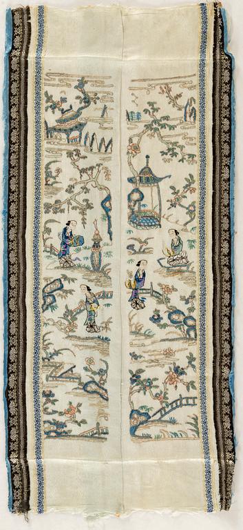 Seven Chinese textiles, 20th century.