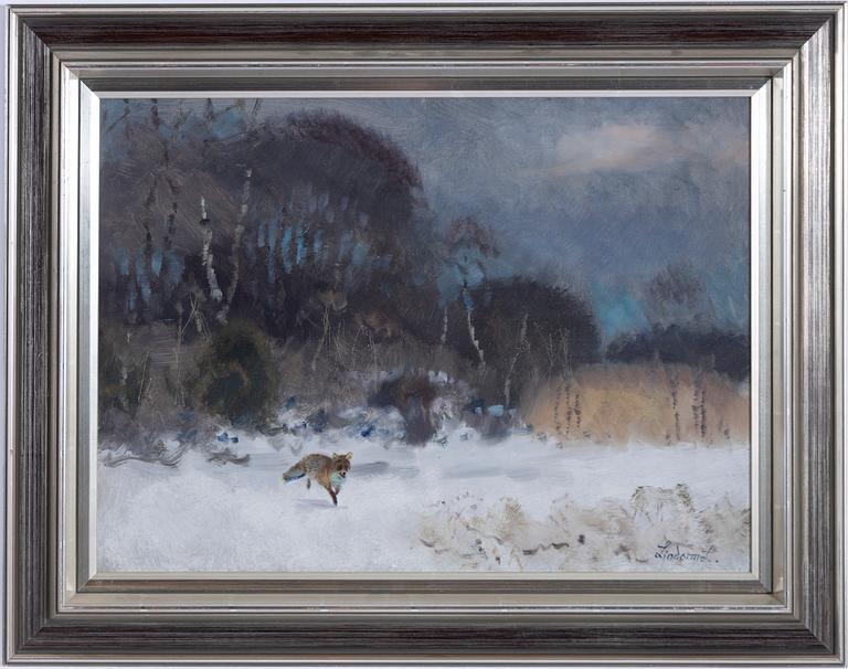 Lindorm Liljefors, Fox in a winter landscape.