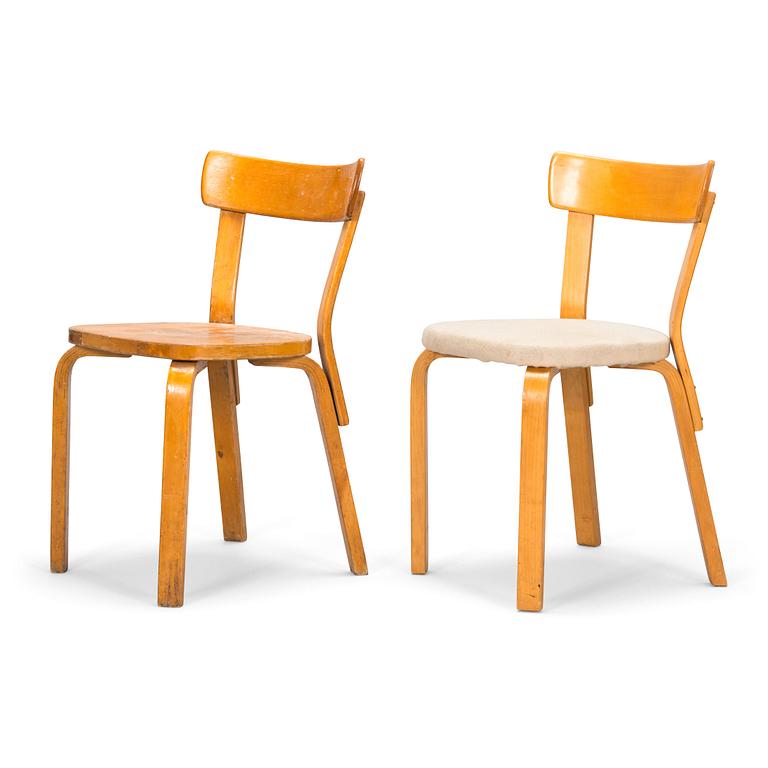 Alvar Aalto, two mid-20th century '69' chairs for O.Y. Huonekalu- ja Rakennustyötehdas A.B.