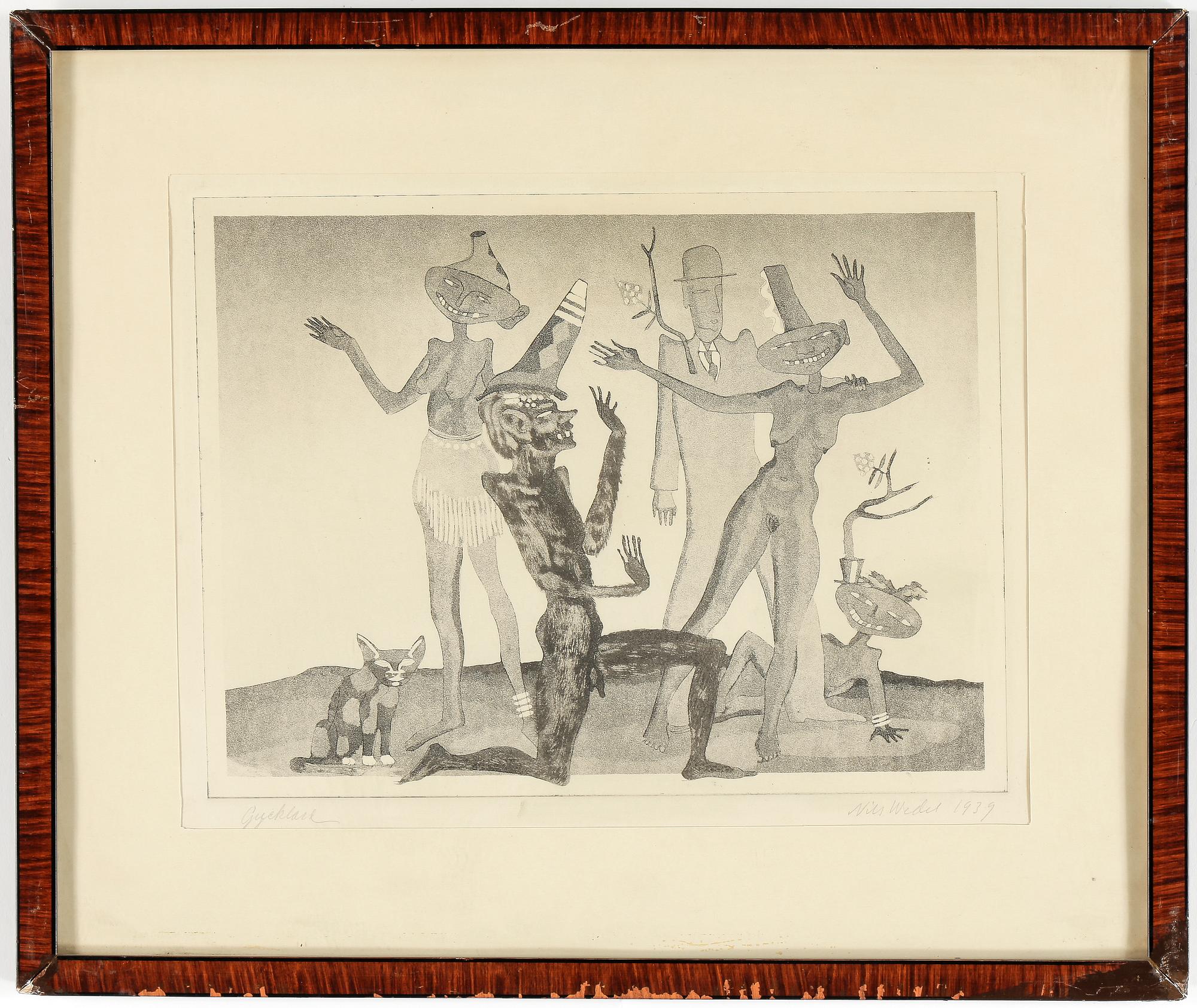 NILS WEDEL, Etsning, signerad samt daterad 1939.