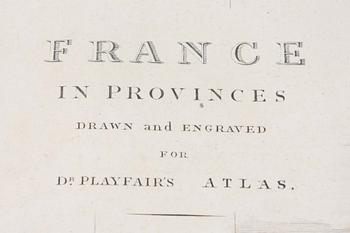 KARTA, Frankrike, N Coltman Vauxhall, 1821.