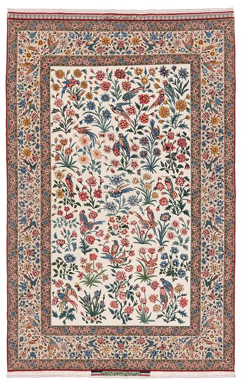 A, 'Golo Bolbol' rug, Isfahan, signed (Mahmoud and Mohammad Reza) Seirafian, c. 230 x 147 cm.