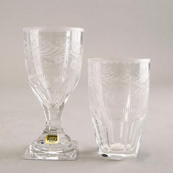 A 36 pcs Kosta "Koskull" glass service later part of the 20th century.