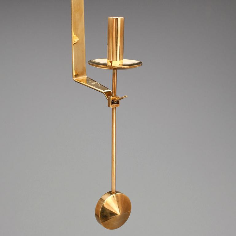 VÄGGLJUSSTAKAR, 6 st, mässing, Pendel, Pierre Forsell, Skultuna.