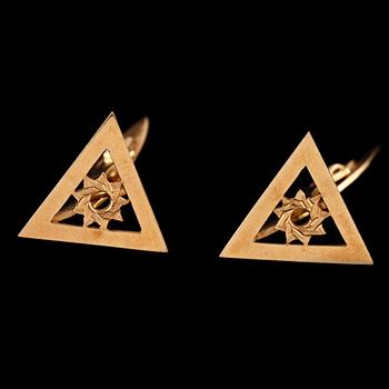 MANSCHETTKNAPPAR, ett par, 18k guld, Tempelriddareorden, Göteborg, 1937. Vikt 6 g.