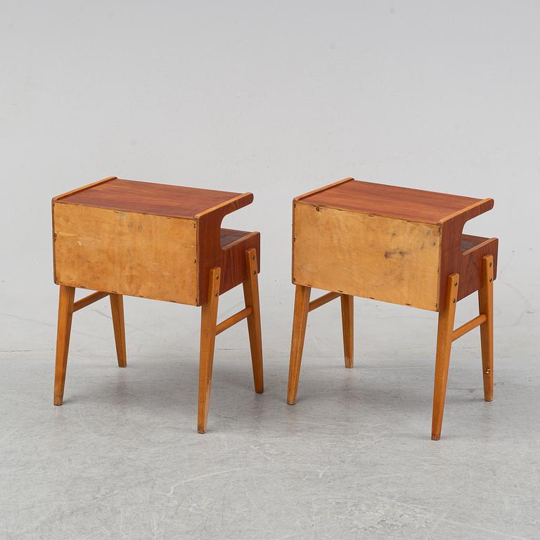 Sängbord, teak, ett par, 1900-talets andra hälft.